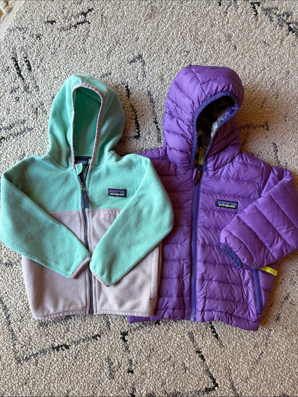 Patagonia puffer jacket and fleece  2T EUC